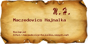 Maczedovics Hajnalka névjegykártya