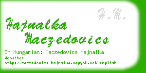 hajnalka maczedovics business card